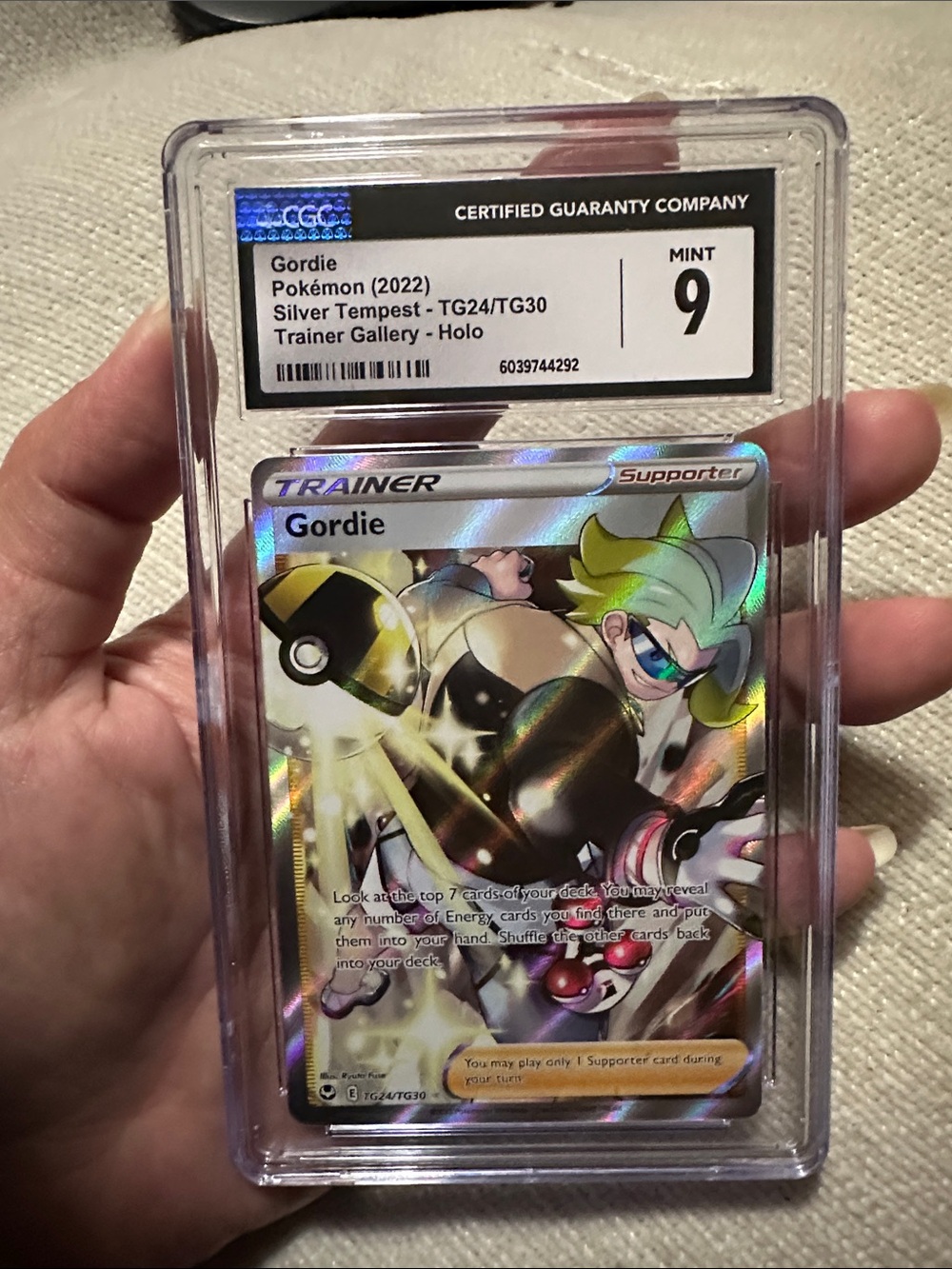 Gordie Trainer Card – Holo Silver Tempest (Mint 9)